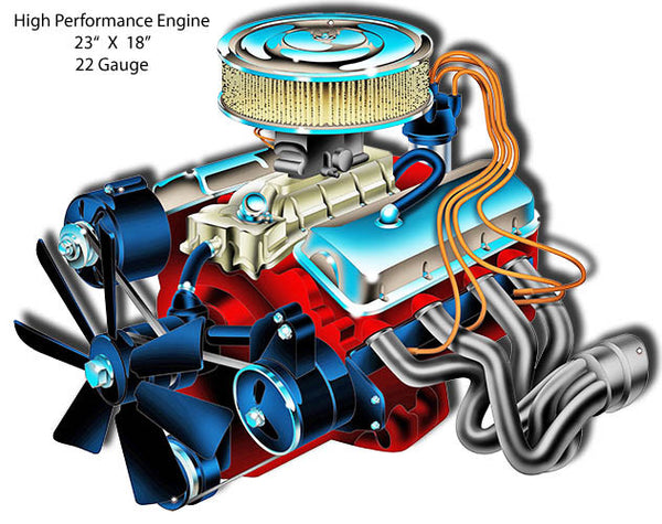 High Performance Engine Laser Cut Out By Bernard Oliver 18″x23″