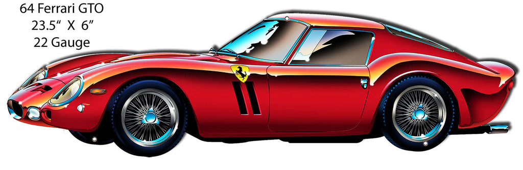 Ferrari GTO 64 Era Laser Cut Out By Artist Bernard Oliver 6″x23.5″