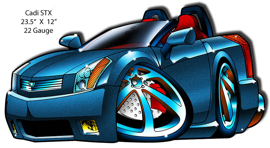 Cadillac STX Laser Cut Out By Artist Bernard Oliver 12″x23.5″
