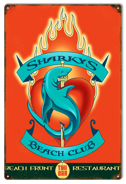 Sharkys Beach Restaurant By Artist Bernard Oliver 12″x18″