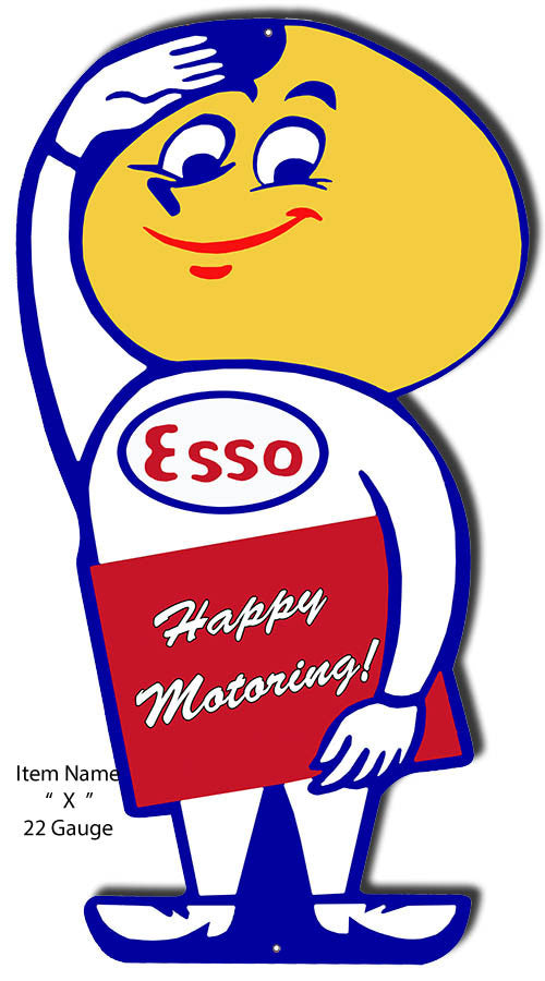 Happy Motoring ESSO Laser Cut Out Reproduction 15″x31″