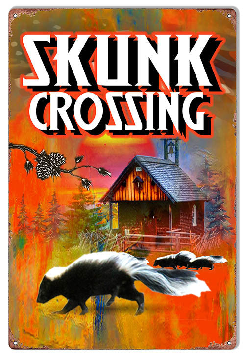 Skunk Crossing By Artist Phil Hamilton 12″x18″