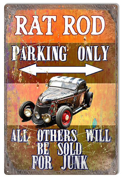 Rat Rod Parking Only By Artist Phil Hamilton 12″x18″