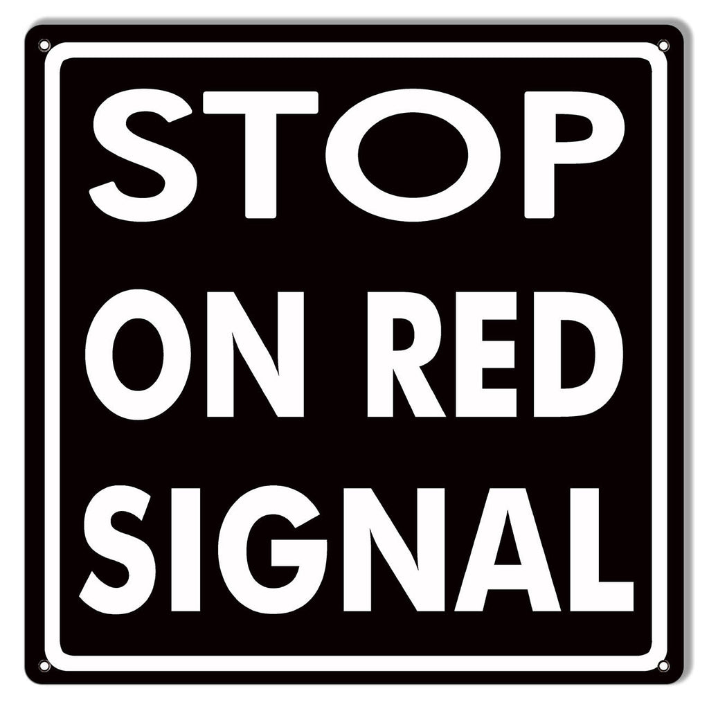Black Stop On Red Signal Gas Station Sign 12″x12″