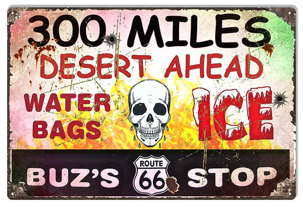 Buzs Route 66 Stop Garage Shop Sign 12″x18″