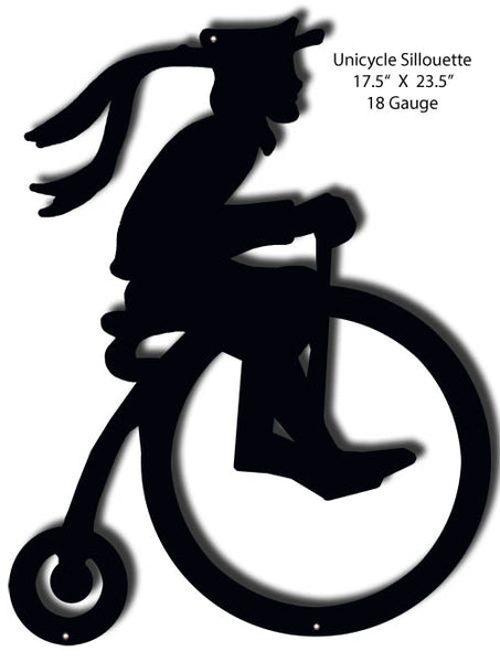 Unicycle Silhouette Laser Cut Out 17.5″x23.5″