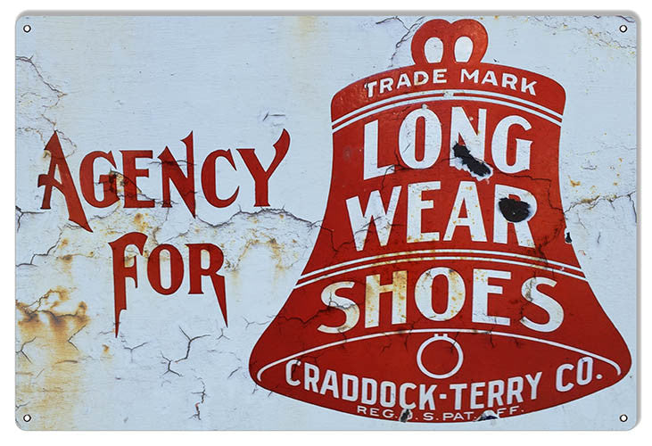 Long Wear Shoes Nostalgic Reproduction Sign 12″x18″