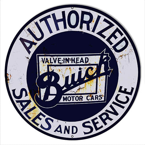 Buick Sales & Service Gas Station Reproduction Sign 14″x14″