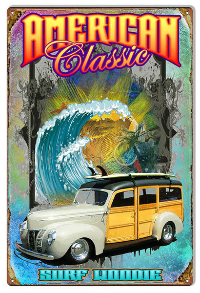 Surf Woodie Classic By Artist Phil Hamilton 12″x18″