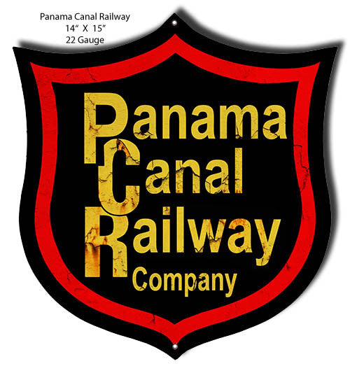Aged Looking Panama Railroad Laser Cut Out 14″x15″