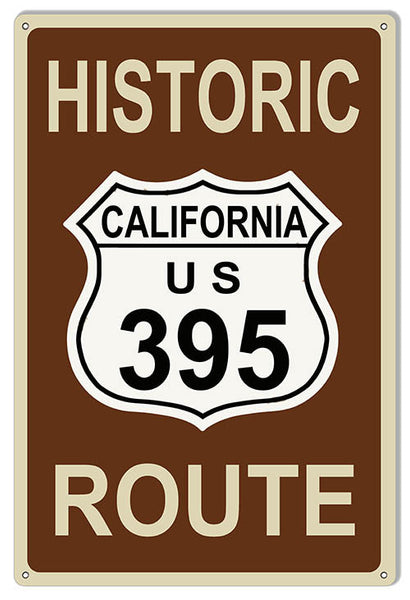 Historic Route 395 Reproduction Sign 12″x18″