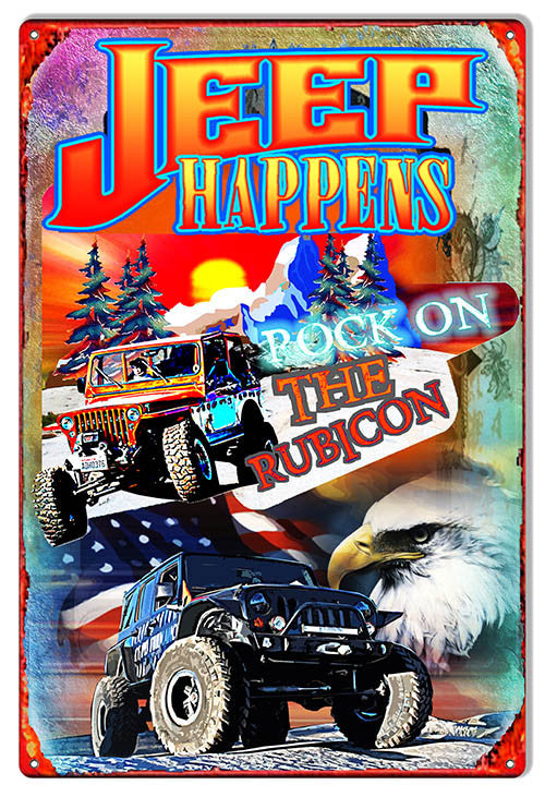 Jeep Happens Rock On By Artist Phil Hamilton 12″x18″