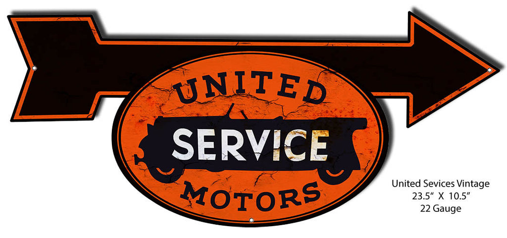 Aged Looking United Motors Laser Cut Out 10.5″x23.5″