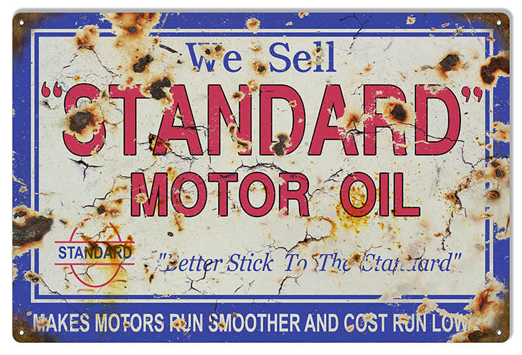 Large Aged Looking We Sell Standard Motor Oil Sign 16″x24″