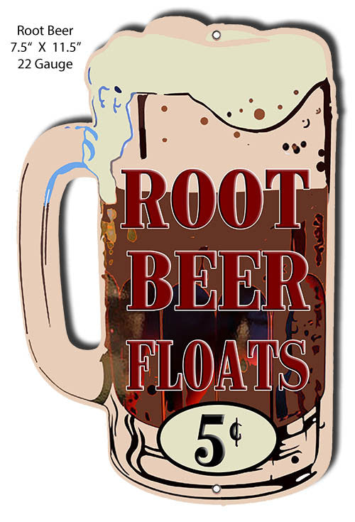 Root Beer Floats Laser Cut Out Sign 7.5x11.5
