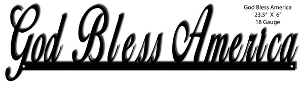 God Bless America Laser Cut Out Sign 6″x23.5″