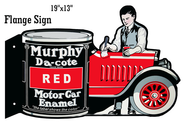 Murphy Motor Car Enamel Reproduction Garage Shop Flange Sign 13"x19"