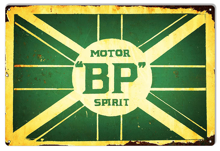BP Motor Spirits Reproduction Gas Station Motor Oil Sign 12″x18″