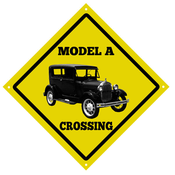 Classic Model A Crossing Vintage Automobile Garage Shop Sign 12″x12″