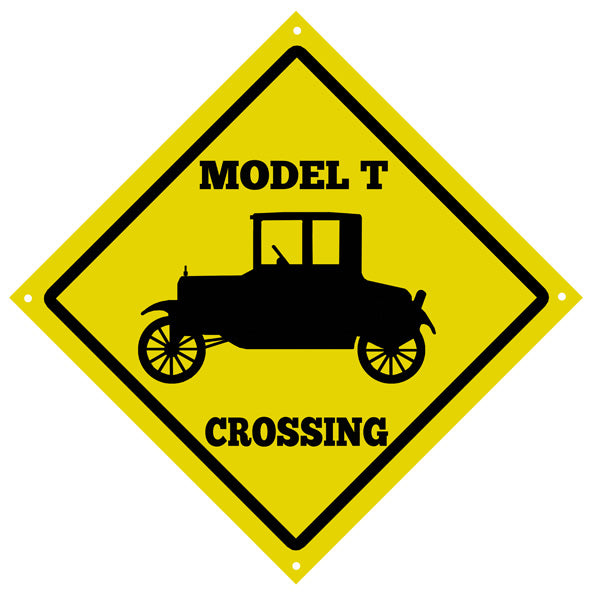 Classic Model T Crossing Vintage Automobile Garage Shop Sign 12″x12″