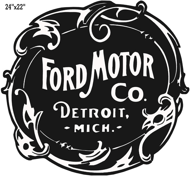 Ford Motor Laser Cut Out Reproduction Garage Shop Sign 22"x24"