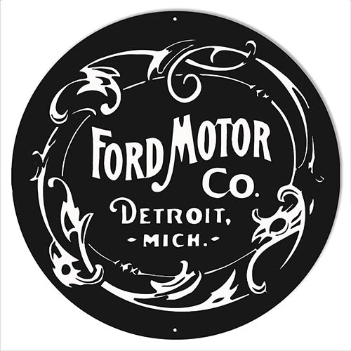 Ford Motor Garage Shop Reproduction Automobile Sign 14"x14" Round