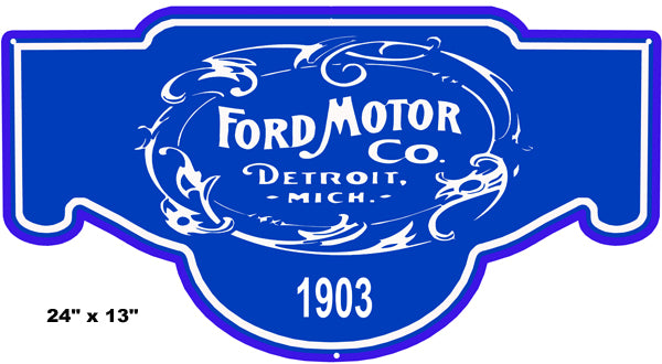 Ford Motor 1903 Car Laser Cut Out Reproduction Garage Shop Sign 13″x24″