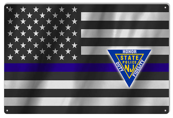 Blue Lives Matter Honor NJ Police Reproduction Flag 12″x18″