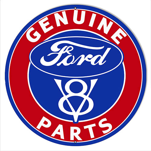 Ford Automobile Parts Gas Station Garage Reproduction Sign 14″x14″ Round