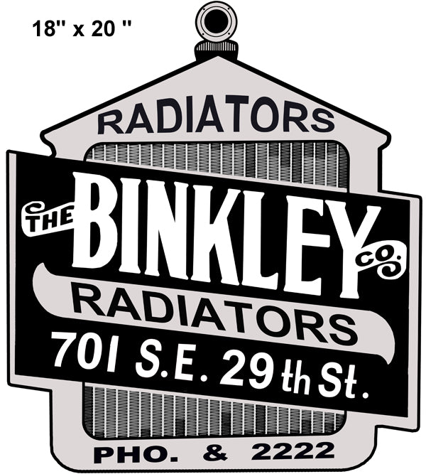 Binkley Radiators Gas Station Laser Cut Out Reproduction Sign 18″x20″