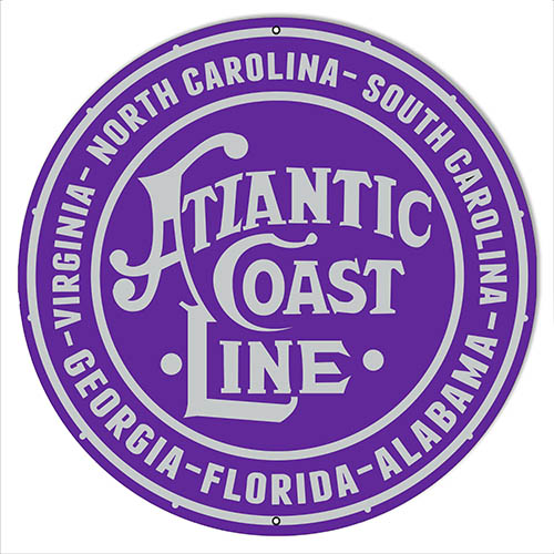 Atlantic Coast Line Railroad Herald Reproduction Sign 14″x14″ Round