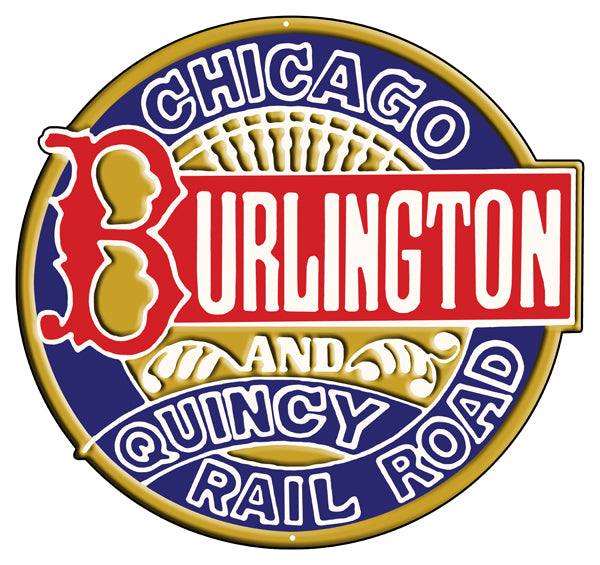 Chicago Burlington Railroad Reproduction Laser Cut Out Sign 14″x14″