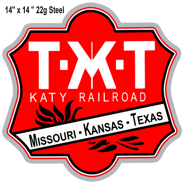 MKT Katy Railroad Laser Cut Out Reproduction Sign 14″x14″