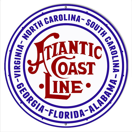 Atlantic Coast Line Reproduction Railroad Herald Sign 14″x14″ Round