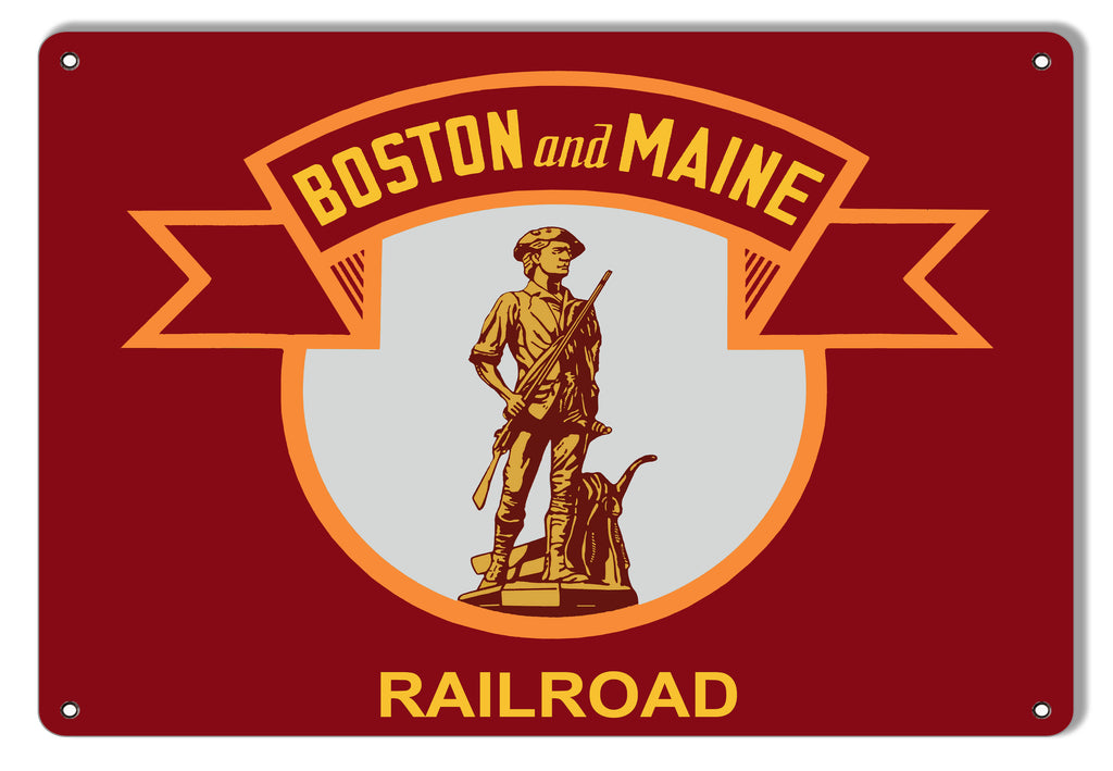 Boston And Maine Railway Reproduction Railroad Sign 12″x18″