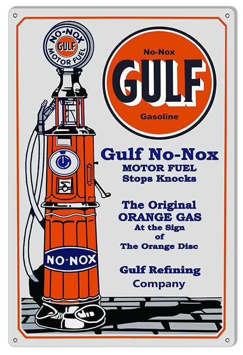 Gulf Gasoline Reproduction Motor Oil Metal Sign 12″x18″