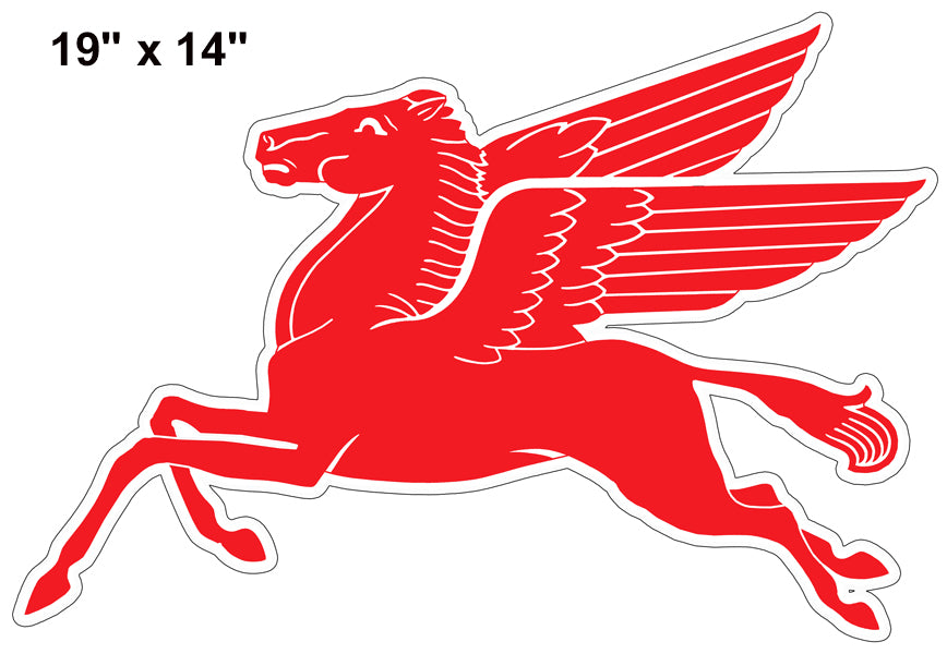 Pegasus Flying Horse Reproduction Laser Cut Out Motor Oil Sign 14″x19″