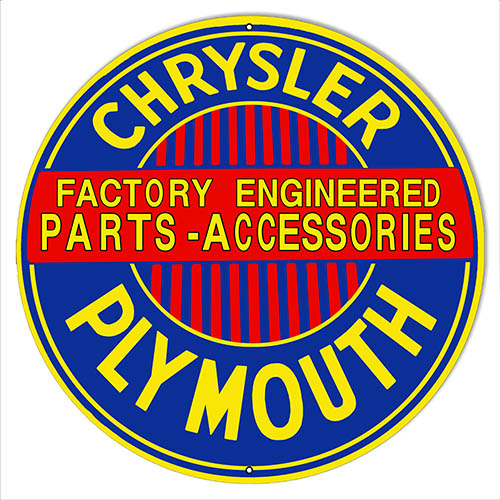 Chrysler Plymouth Parts Reproduction Gas Station Sign 14″x14″ Round