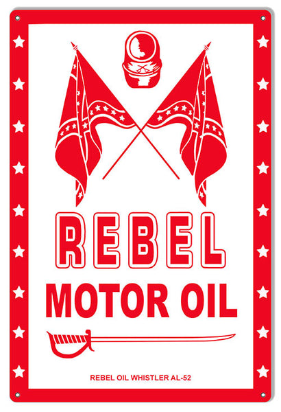 Rebel Motor Oil Reproduction Gas Station Sign 12″x18″