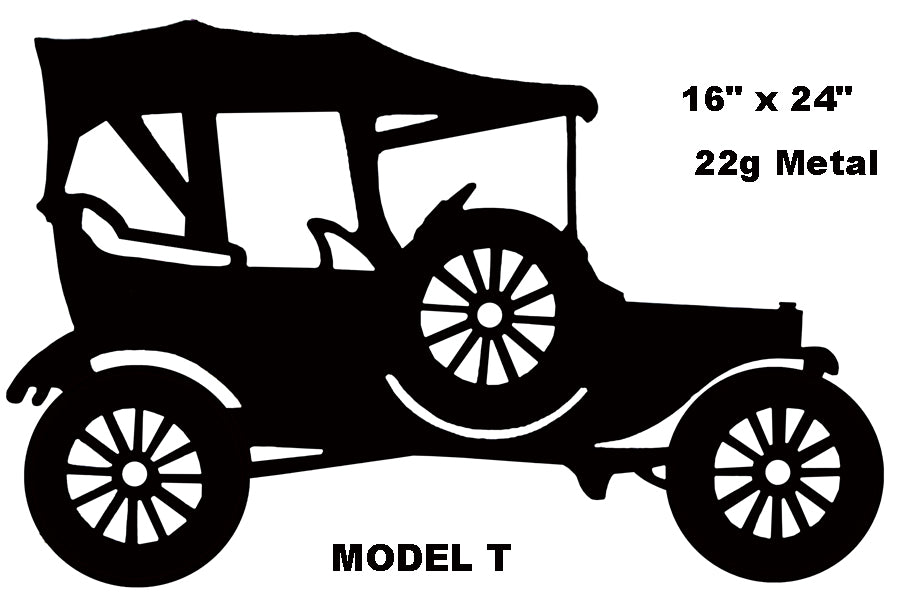 Ford Model T Reproduction Hot Rod Laser Cut Out Silhouette Sign 16"x24"