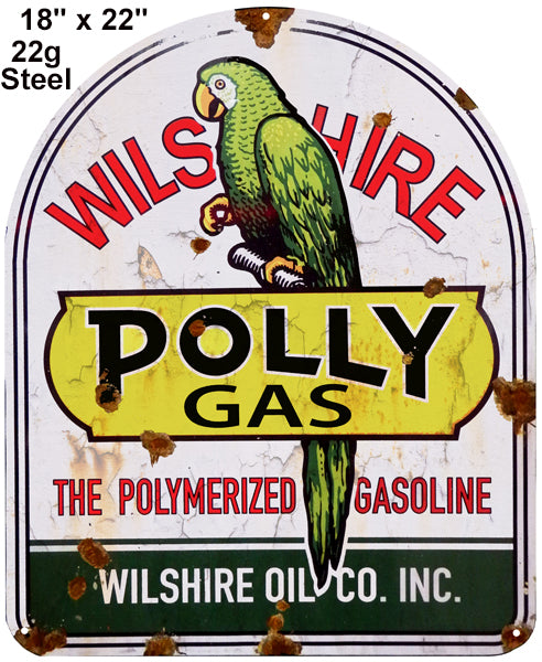 Polly Gasoline Reproduction Laser Cut Out Motor Oil Sign 18"x22"