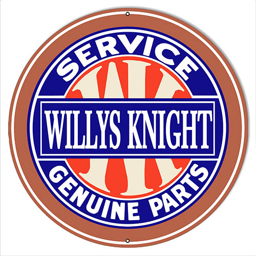 Willys Knight Gas Station Reproduction Garage Shop Sign 14"x14" Round