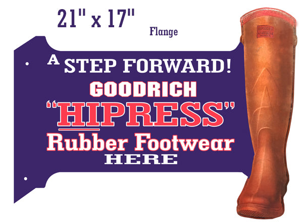 Goodrich Rubber Boots Reproduction Flange Nostalgic Sign 17"x21"