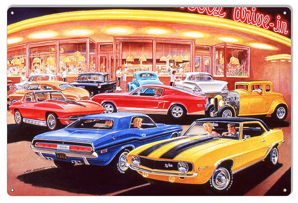 Classic Muscle Cars Reproduction Garage Shop Sign By Jack Schmitt12x18