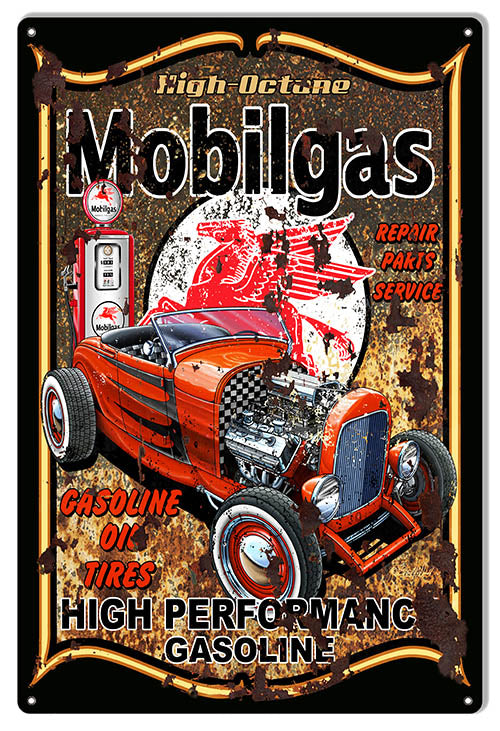 Pegasus Mobilgas Hot Rod Sign By Steve McDonald 12x18