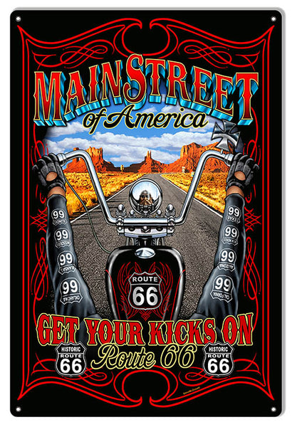 Route 66 Main Street Garage Shop Sign By Steve McDonald 12x18