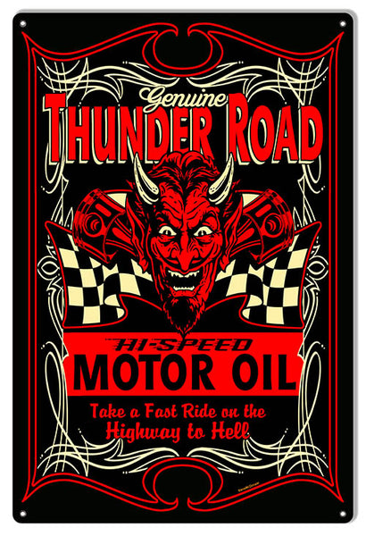 Motor Oil Thunder Road Garage Art Sign By Steve McDonald 12x18