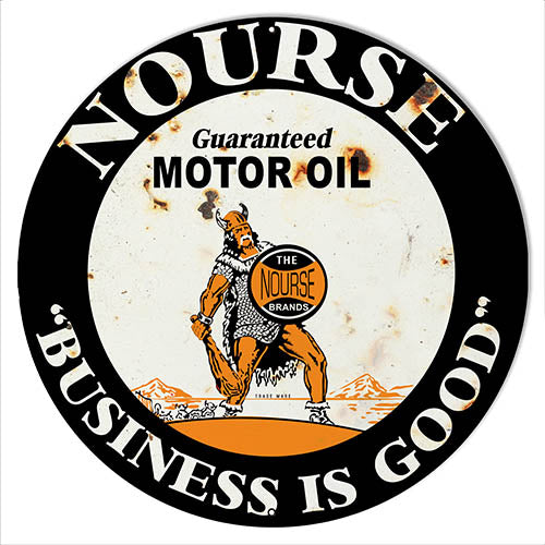 Nourse Motor Oil Reproduction Vintage Metal Sign 18x18 Round
