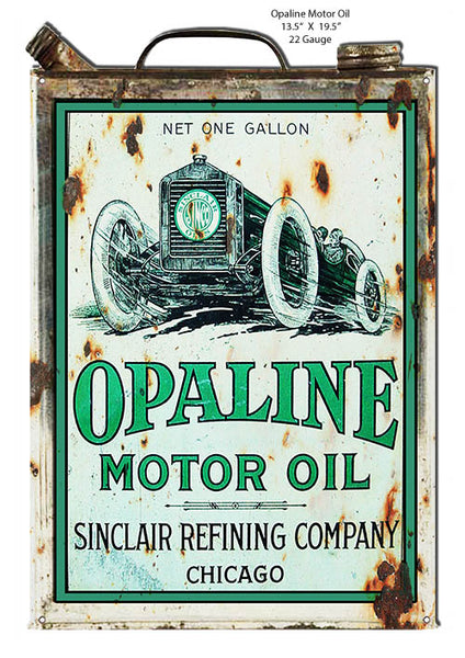 Opaline Gasoline Cut Out Reproduction Garage Shop Metal Sign 13.5x19.5
