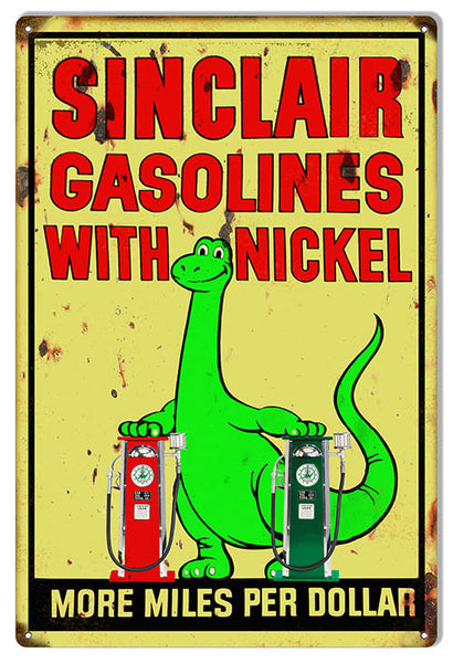 Sinclair Gasoline Reproduction Motor Oil Vintage Metal Sign 12x18